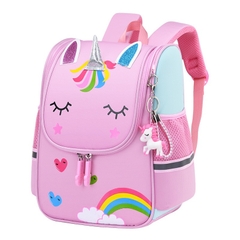 Ba lô chống gù mầm non cho bé CAYABE ngựa Pony/ Unicorn hồng nhạt tặng móc khoá (size 28 cm)