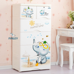 Tủ nhựa cho bé và người lớn ngăn kéo 5 tầng FINLEY voi con Elephant (SIZE NGANG 50CM) đựng quần áo, đồ chơi, đồ dùng gia đình - FL-0060-5T-V