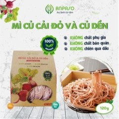 Mì Củ Cải Đỏ Và Củ Dền Organic Anpaso ăn chay giảm cân 120gr