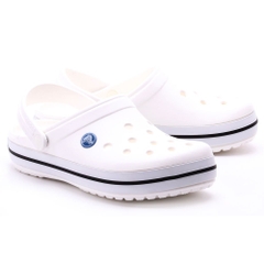 Dép cá sấu Crocs Band màu Trắng đế viền đen