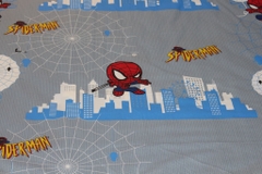 Bộ ga gối 4 món người nhện Spiderman màu xám nhạt cotton 100% (ga giường + 1 vỏ gối ôm + 2 vỏ gối nằm)