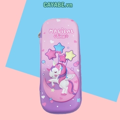 Hộp bút học sinh CAYABE EVA in hoạt hình 3D nổi ngựa Pony/ kỳ lân Unicorn cung trăng MV-05