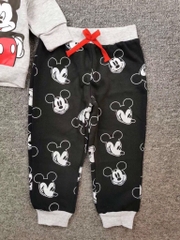 Bộ đồ thun bé trai chuột Mickey gồm áo khoác trùm đầu và quần jogger