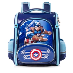 Ba lô chống gù trẻ em đội trưởng Captain America xanh mã 819