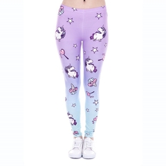 Quần legging bé gái ngựa Unicorn/ Pony ngôi sao tím nhạt