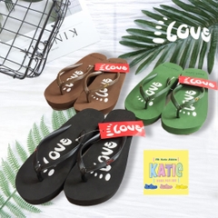 Dép kẹp nữ Feetlove 3 cm xanh lá hình logo Feetlove