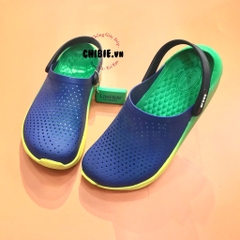 Giày Crocs LiteRide màu xanh Blue đế sơn vàng xanh