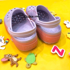 Dép cá sấu Crocs Band đế cao màu tím nhạt viền hồng