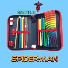 Hộp bút Bebé siêu anh hùng Marvel - Chàng nhện Spiderman vui tính (tặng kèm set bút chì màu)