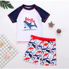 Đồ bơi bé trai Baby Shark set 3 món (áo rời, quần rời kèm nón bơi)