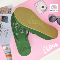 Dép kẹp nữ Feetlove 5 cm xanh lá hình con thỏ