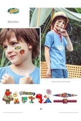 Bộ sticker hình xăm hoạt hình dán cho trẻ em Jungle adventure chính hãng