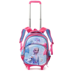 Ba lô kéo tiểu học công chúa Elsa xanh hồng cho bé 837