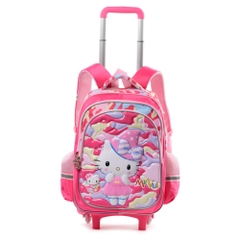 Ba lô kéo trẻ em hình mèo Hello Kitty màu hồng mã 861