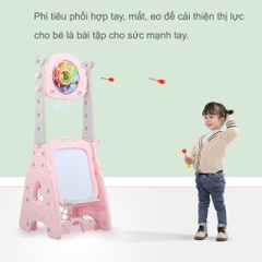 Bộ bảng vẽ thông minh kèm đồ chơi vận động đa năng 8 trong 1 CAYABE cho bé màu hồng