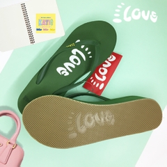 Dép kẹp nữ Feetlove 5 cm màu xanh lá logo Feetlove