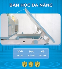 BỘ BÀN GHẾ THÔNG MINH CHỐNG GÙ, CHỐNG CẬN CAYABE CB-004 CHO BÉ DÀI 80 CM MÀU HỒNG