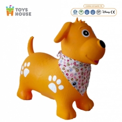 Thú nhún bơm hơi cho bé hình cún con CAYABE Toys House màu vàng PA1027