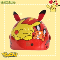 Mũ nón bảo hiểm trẻ em đi xe máy sừng Pikachu MT103KS - Asia Helmets