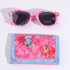 Set kính mát kèm ví tiền Disney chó Paw hồng cho bé