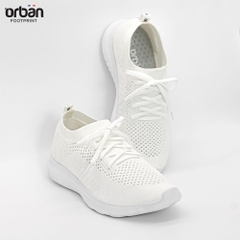 Giày thể thao nữ Urban vải lưới thoáng khí cực êm chân màu full trắng