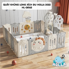 Quây cũi nhựa - xích đu - bóng rổ khủng long CAYABE Holla màu xám trắng (tặng kèm thảm, bóng)