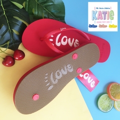 Dép Lào Feetlove 1 cm đỏ Logo Feetlove