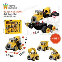 Set 4 xe mô hình xây dựng đồ chơi lắp ghép DIY CAYABE (hộp) 0620-TH4