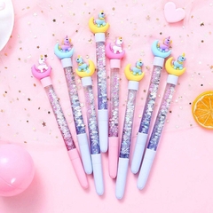 Bút gel ngựa Unicorn kim tuyến 3 màu (mực đen)