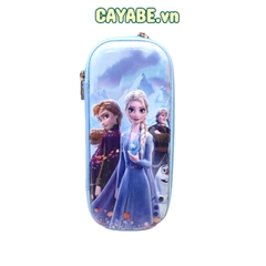 Hộp đựng bút EVA in hoạt hình 3D nổi công chúa Elsa xanh