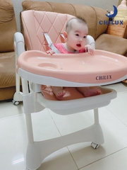 Ghế ăn dặm đa năng Chilux Grow V màu hồng cho bé - điều chỉnh độ cao và ngả lưng 5 cấp độ