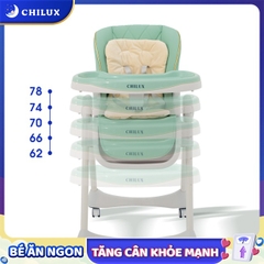 Ghế ăn dặm đa năng Chilux Grow V màu xanh mint cho bé - điều chỉnh độ cao và ngả lưng 5 cấp độ