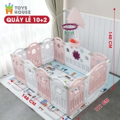 Quây bóng hình máy bay Toyshouse WM19086-QBB (10+2) gồm thảm và cột bóng rổ màu hồng