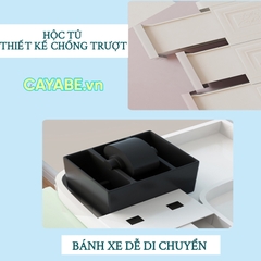 Tủ nhựa 5 tầng cho bé và gia đình CAYABE vân gỗ Hàn Quốc treo quần áo, đựng đồ dùng cao cấp màu kem beige