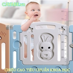 Quây bóng cho bé gấp gọn hình thỏ con CAYABE màu xanh trắng cam (tặng kèm thảm, bóng)