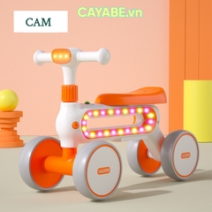 Xe chòi chân cho bé CAYABE Candy có đèn, nhạc màu xanh dương - hồng - xanh lá - cam