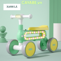 Xe chòi chân cho bé CAYABE Candy có đèn, nhạc màu xanh dương - hồng - xanh lá - cam