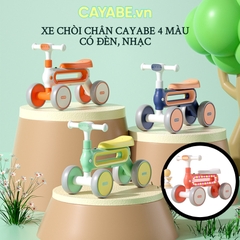 Xe chòi chân cho bé CAYABE Candy có đèn, nhạc màu xanh dương - hồng - xanh lá - cam