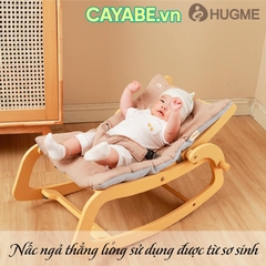 Ghế bập bênh gỗ HUGME thỏ hồng Cony Hàn Quốc cho bé thư giãn, ru bé dễ ngủ