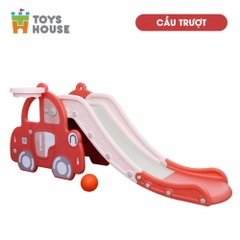 Cầu trượt kèm khung bóng rổ hình ô tô Toys House WM21B061-P màu hồng