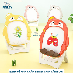 Bảng vẽ cho bé nam châm FINLEY chim cánh cụt Penguin gấp gọn, điều chỉnh được độ cao 3 màu (tặng bộ nam châm, bút viết bảng, bông lau bảng) - FL-0039