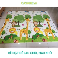 Thảm gấp gọn XPE CAYABE 2 mặt an toàn cho bé - Thế giới động vật (180x200x1 cm)