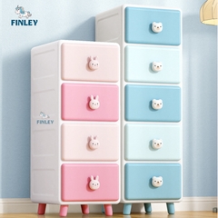 Tủ kệ nhựa 4 - 5 - 6 tầng thỏ hồng Cony ngăn kéo FINLEY (size M ngang 45cm) đựng quần áo, bỉm sữa, đồ dùng cho bé và gia đình
