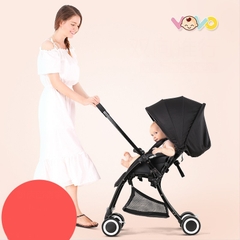 Xe đẩy cho bé gấp gọn, siêu nhẹ Vovo 2 chiều 3 tư thế màu xanh, xám, hồng, đen