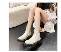 ANKLE BOOS PHONG CÁCH RETRO CỔ ĐIỂN  MŨI TRÒN PHONG CÁCH ANH HOANG DÃ B3.ANK