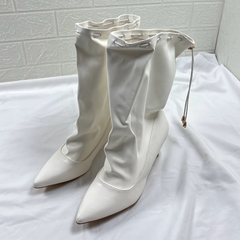KNEE BOOTS KẾT HỢP COMBAT BOOTS DÂY RÚT PHONG CÁCH CỔ ĐIỂN BASIC   B8.KNE