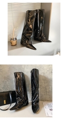 FANTACY BOOTS  GIẢ QUẦN DA BÓNG MŨI NHỌN THỜI TRANG  PHONG CÁCH CHÂU ÂU B1.FAN