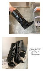 FANTACY BOOTS  GIẢ QUẦN DA BÓNG MŨI NHỌN THỜI TRANG  PHONG CÁCH CHÂU ÂU B1.FAN