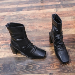 HIGHHEEL BOOTS MŨI VUÔNG ĐẾ TRỤ BASIC SIÊU CHẤT B1.HIE