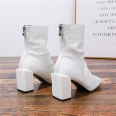 HIGHHEEL BOOTS MŨI VUÔNG ĐẾ TRỤ BASIC SIÊU CHẤT B1.HIE
